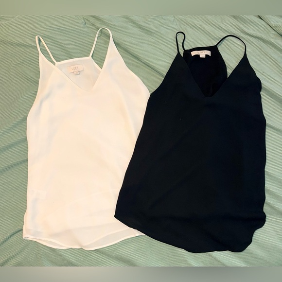 LOFT Tops - LOFT Black and Cream Strappy Tank Bundle of 2 - XS